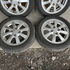 【お盆SALE】値下げ！！【アルミ】ダイハツ純正 14インチ 155/65R14 タイヤセット ブリヂストンの画像