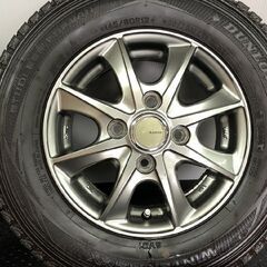 【DUNLOP WINTER MAXX SV01 145/80R12 80/78N LT】スタッドレス【LEBEN 12インチ 3.5J4HPCD100+44】21年製 エブリィ等　(STO005)の画像
