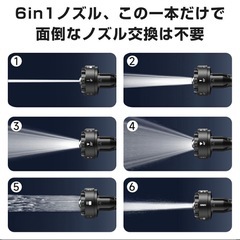 【新品未使用】① 高圧洗浄機 コードレス 大容量バッテリー 高圧 パワフル 家庭用 充電式 6in1ノズル 5MPa吐出圧力 強力噴射 高圧クリーナー ハンディ 自吸式 家庭用 収納ケース付 洗車 初心者向け 清掃 大掃除 庭 園芸 簡単安全 マキタ併用の画像