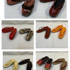 草履 バック 下駄 まとめて 現状品 履き物 防寒草履 和装バック 和装小物 和服 和装 着物 無地 和柄の画像