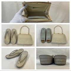 草履 バック 下駄 まとめて 現状品 履き物 防寒草履 和装バック 和装小物 和服 和装 着物 無地 和柄の画像