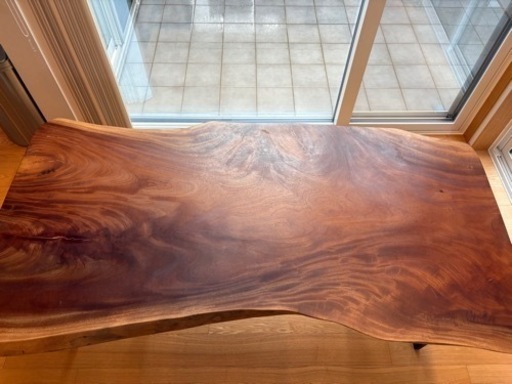 アフリカンマホガニー　一枚板　ダイニングテーブル