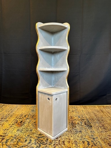 波形デザイン木製シェルフ