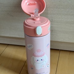 水筒 ストロー 380ml ピンクの画像