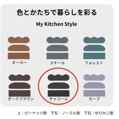 北欧風　ピーナッツ型キッチンマットの画像
