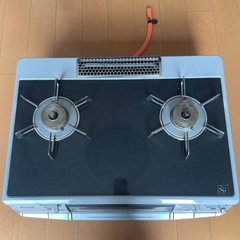 【取引中】リンナイ　グリル付二口ガステーブルコンロ　ガラストップ　LPガス用の画像