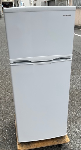 【RKGRE-551】特価！アイリスオーヤマ/118L 2ドア冷凍冷蔵庫/AF118-W/中古品/2018年製/当社より近隣無料配達！