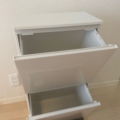 薄型2段ゴミ箱 ペダル式 20L×2の画像