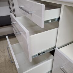 J1273【リユースのサカイ柏店】高橋木工所　キッチンボード　セルバ90　ホワイト　クリーニング済み　の画像
