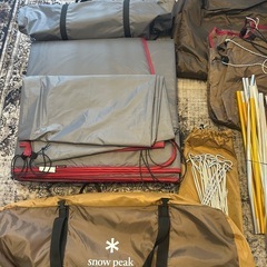 【スノーピーク エルフィールド＋室内マット＋ハンマー＆ペグセット】の画像
