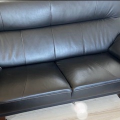 村内家具　ハイバック　レザーソファ　本革　ブラック　2人がけソファの画像