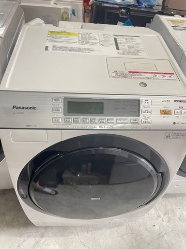 北九州市内配送無料　保証付き パナソニック Panasonic ななめドラム式洗濯乾燥機10kg 右開き クリスタルホワイト NA-V