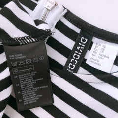 【数回着用のみの美品】キッズでも可能　H&M ボーダー　ノースリーブ フレアワンピース XS 160サイズの画像