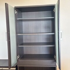 ★受渡し者決定★　★美品★　ニトリ　食器棚　ブラウンの画像
