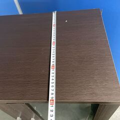 値下げ【良品】食器棚 ブラウン コンパクト 木目調 ガラス扉 引き出し付き 早い者勝ち 引取歓迎 配送OKの画像