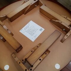 ★ジモティ割あり★  折りたたみ丸テーブル ナチュラル H38.5×D75×W75 クリーニング済み TK6156の画像