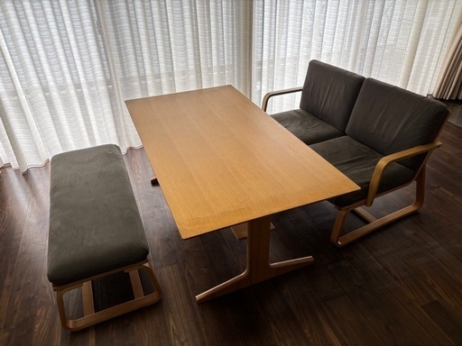 ダイニングテーブル　ベンチ　ソファ　セット　無印良品　替えカバー説明書付き