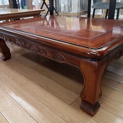 ★ジモティ割あり★  座卓 ブラウン H34×D75×W105 クリーニング済み TK6158の画像