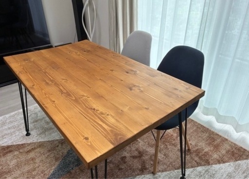 LOWYA天然木ダイニングテーブルセット（椅子2脚付き）