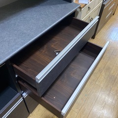 ⭐️モダンカラー⭐️NAFCO レンジボード スタイリッシュ 大収納 石目調 レール引き出し No.2410 KE　の画像