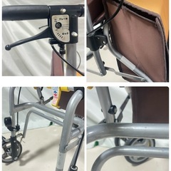 ◯島製作所 シンフォニー SP スリム 歩行車 4輪 介護用品 ブラウンの画像