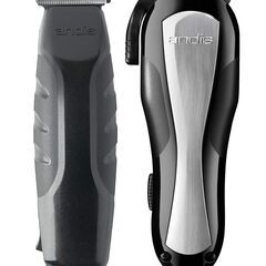 Andis ヘッドスタイラー／ヘッドライナークラッパー＆トリマーキット - カーボンスチール製、家庭用ヘアカットキット（27点セット、ブラック） - スタイリングやドライシェービング用、かみそり負け防止機能付きの画像