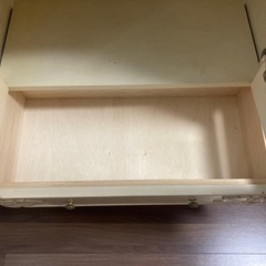 アンティーク調　ねこ足本棚/キャビネット　クリーム/ホワイトの画像