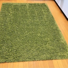 【廃盤品】IKEA HAMPEN 緑色ラグ・カーペットです。 の画像