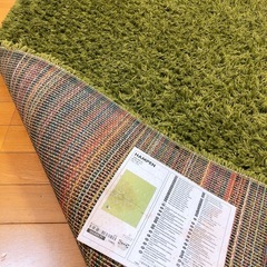 【廃盤品】IKEA HAMPEN 緑色ラグ・カーペットです。 の画像