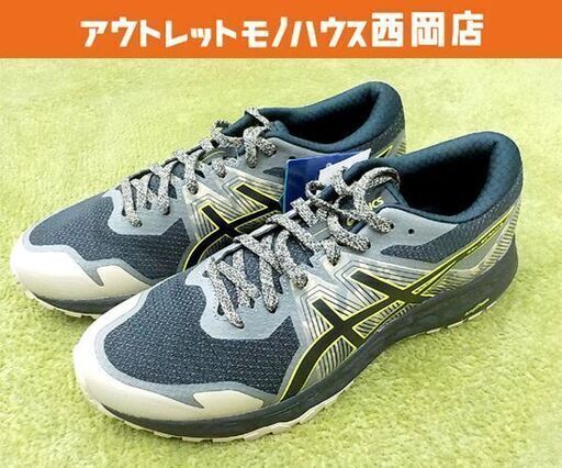 未使用品 asics GEL-SCRAM 6 メンズ ランニングシューズ トレイルラン 26.0cm BLACK/NEON LIME 