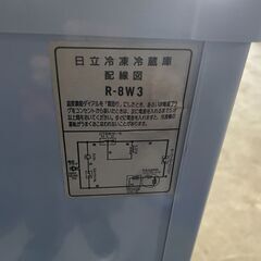 【格安】HITACHI 2ドア冷蔵庫 R-8W3 通電確認済み 格安 早い者勝ち 引取歓迎 配送OKの画像