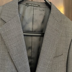 GREEN LABEL RELAXING グレー チェック柄 上下スーツの画像