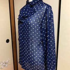 濃紺　ドット　リボン(取り出し可)  透けます