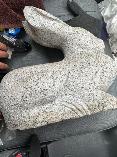 御影石 うさぎ 石彫刻 高級品
