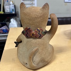 益子焼き　ねこ置物　マリさん作　85046の画像