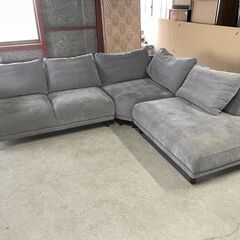 特大】L字ソファー グレー系 脚付き 3分割可能 幅約220×250cm