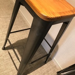 バースツール　木製天板　黒の画像