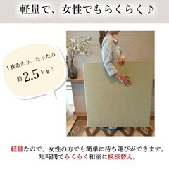 【無料】オシャレ！国産 置き畳 畳 マット 琉球畳 い草 85×85cm×厚み15mm  防音 半畳 縁無し 日本製 調湿の画像