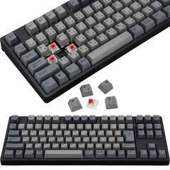 【アウトレット】 IK-CD87-G/RD-BK iKBC テンキーレス メカニカルキーボード 有線 日本語JIS配列 赤軸 ブラック ホットスワップ CherryMX互換 Windows Mac テンキー無し 作業用 タイピング コーディングの画像
