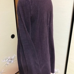 紫　チュニック　コットン　柔らか　右袖ペンキありの画像