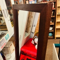 【武蔵小山店】木製フレーム スタンドミラー 自立 全身鏡 Wooden Frame Stand Mirror Freestanding Full Length Mirror 【在庫複数あり】 の画像