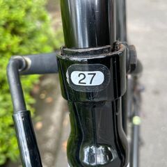 自転車　No.381　ブラック　27インチ　シティサイクル　6段切替　LEDオートライト　【リサイクルショップどりーむ天保山】の画像