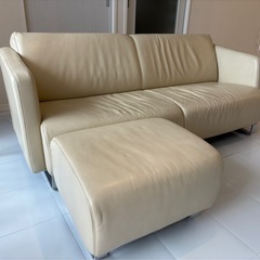 大塚家具 IDC ビンテージ本革ソファの画像