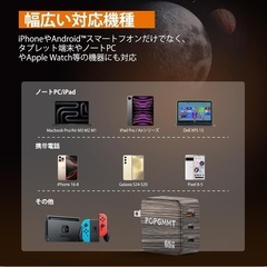 65W 充電器 type-c PD 急速充電器 【超軽量·超小型·PSE認証済·折りたたみ式プラグ】 で3台のデバイスを同時に充電可能 PD対応 USB-C x 2とUSB A ポート GaN(窒化ガリウム) PSE技術規格対応 PD3.0/QC3.0/PPS/SCP規格/iPhone/Android/iPad/MacBook/ノートパソコン 各種対応 そのUSB-C/USB-A機対応の画像