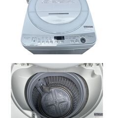 SHARP シャープ 全自動電気洗濯機 ES-GE7E-W 2021年製 動作確認済 中古品 直接引取大歓迎‼ 地域限定有料配送サービスあり‼の画像