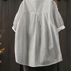 ★新品　配送無料★大きいサイズ　ストライプボタンシャツの画像