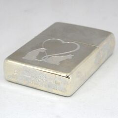 中古 火花確認済み ZIPPO 猫 ハート 2016年製造 オイルライター 札幌市 清田区 平岡の画像