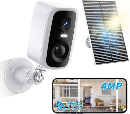 新品未使用】防犯カメラソーラー屋外ワイヤレスWiFi対応人体検知