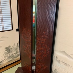 彫刻　鏡台　三面鏡の画像