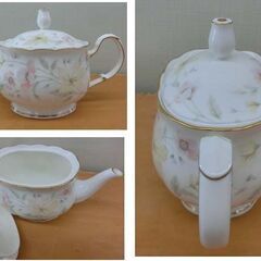 NARUMI/ナルミ パステルガーデン ボーンチャイナ 9点セット カップ＆ソーサー6客/ティーポット/シュガーポット/クリーマー 札幌 西野店の画像